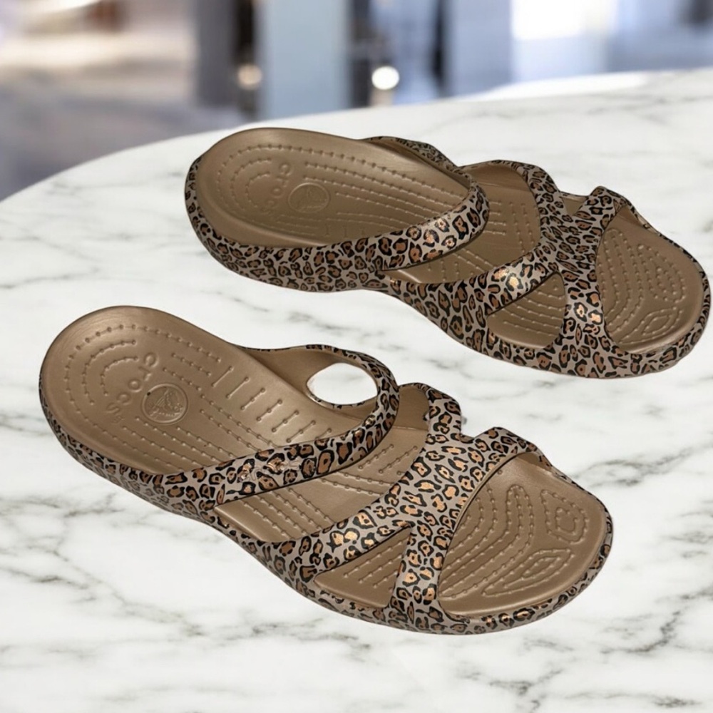 CROCS Leopard Print Sandals